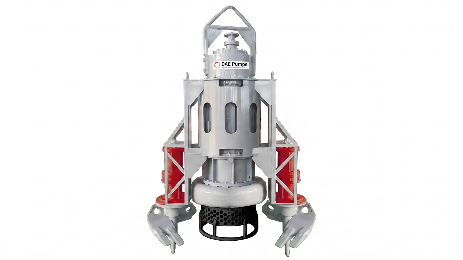 Cable-Deployed Dredge Pump DAE Pumps cable-deployed submersible dredge pump with lifting frame and side agitators