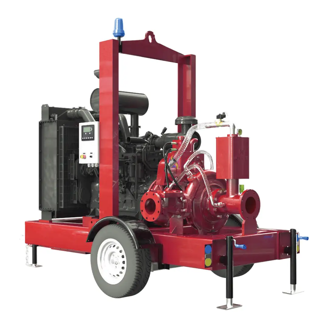 Appalachian 65-250C High Head Surface Pump DAE Pumps Appalachian 65-250C high-head diesel self-priming pump on a single-axle trailer
