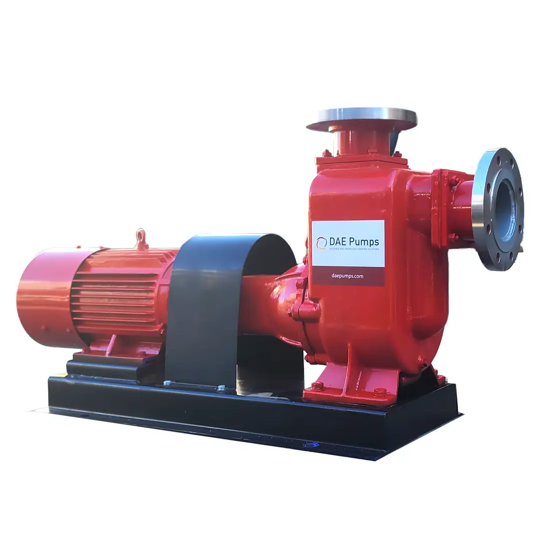 Radford 1050 Self-Priming Sewage Pump DAE Pumps Radford 1050 electric self-priming sewage pump on a steel base plate