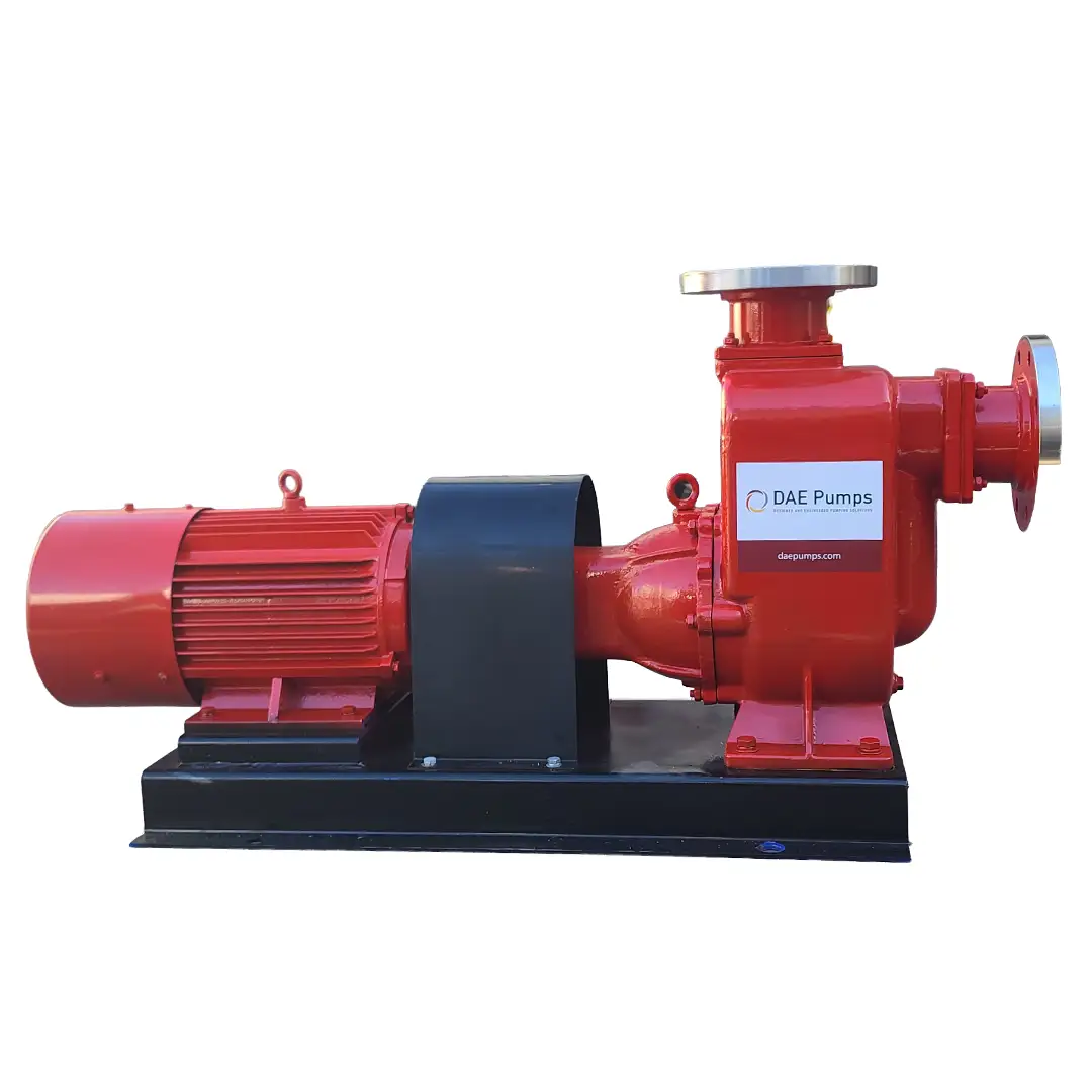 Radford 240 Self-Priming Sewage Pump DAE Pumps Radford 240 electric self-priming sewage pump on a steel base plate